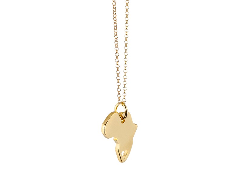 Africa with heart cut out - gold Africa with heart cut out - gold